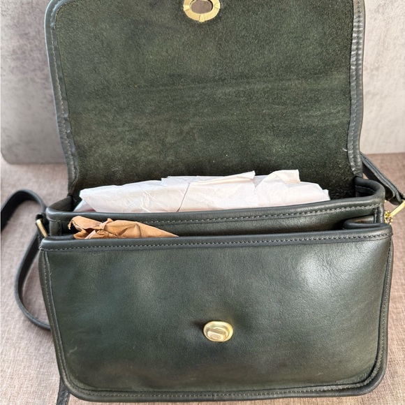 Vintage Coach Compartment Bag — Style 9850 (1990), Forest Green - Picture 7 of 15